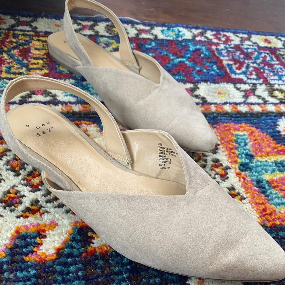 Nude Sling Back Mules